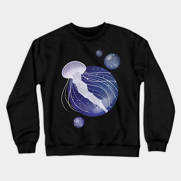 Starry Jellyfish Crewneck Sweatshirt by Cyleki